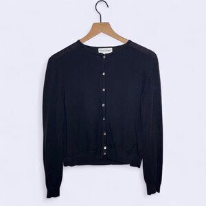 Rena Rowan Black high neck cardigan 100% Silk